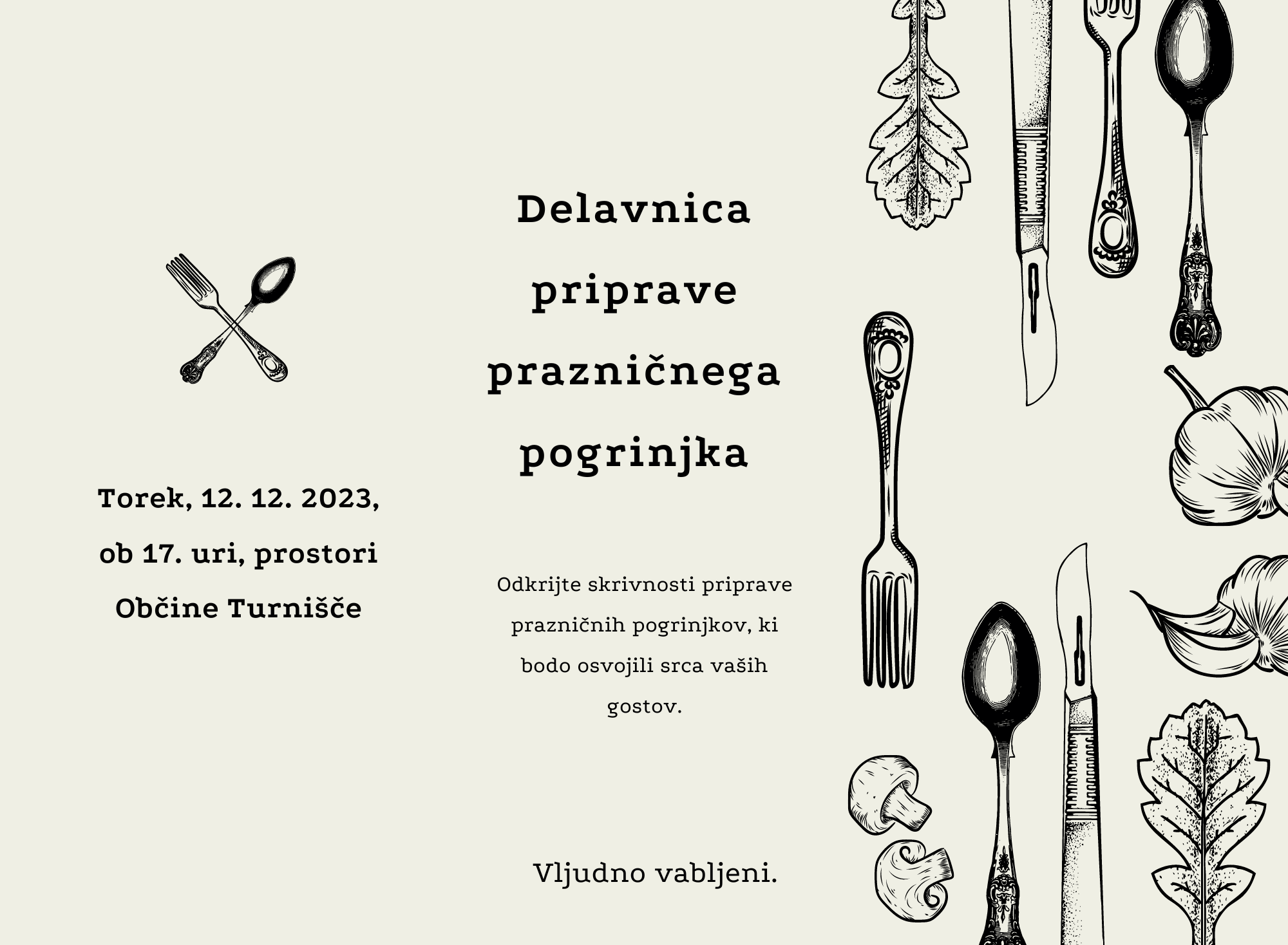Vabilo - praznični pogrinjek